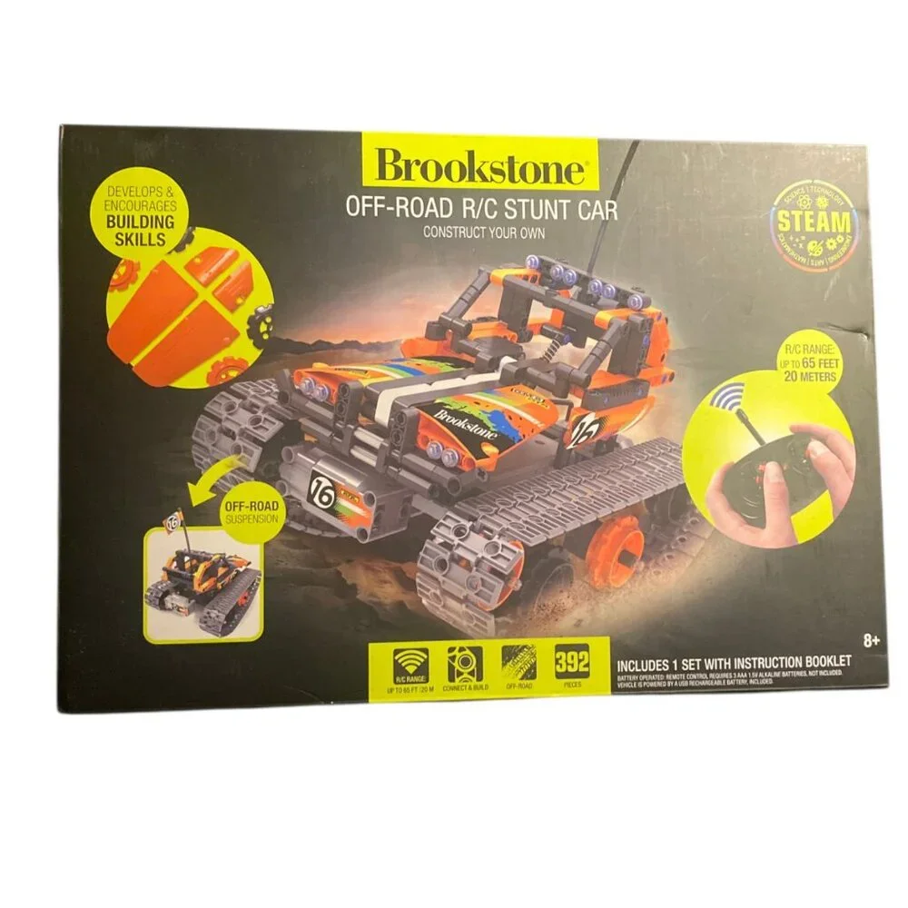 Brookstone Off-Road R/C Stunt‎ Car Construct Your Own 392 Pieces STEM Play Kit